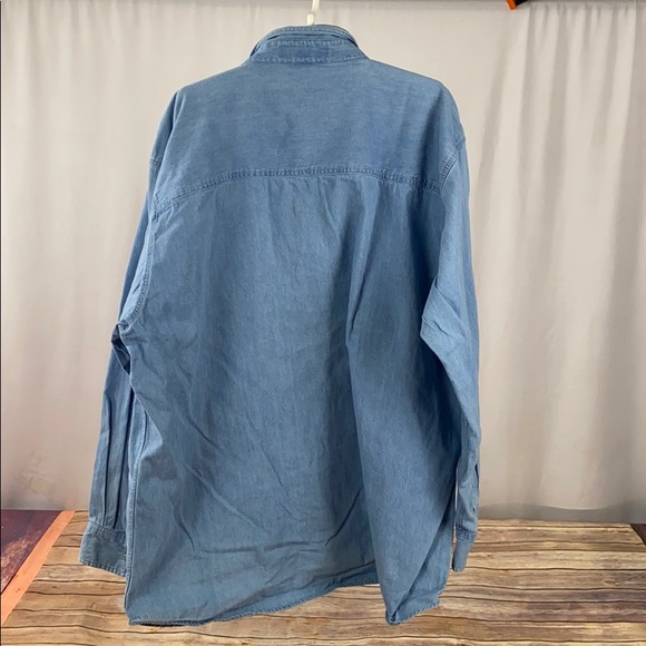 XXL Wine Embroidered Denim Shirt 2X - Picture 4 of 4